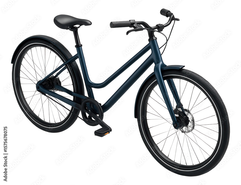 Obraz premium Urban bike with low frame and reflective sidewall tires