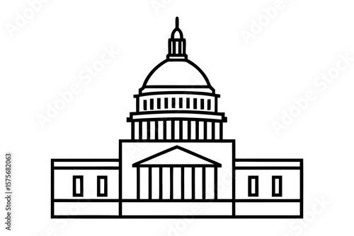 line art Congress Washington silhouette vector illustration