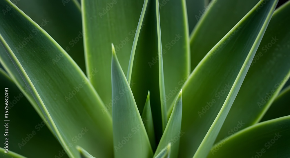 Close-up of Lush Green Agave Plant Leaves Nature's Abstract Art Close-up of Lush Green Agave Plant Leaves Nature's Abstract Art