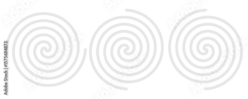 Grey spiral line pack with white background.