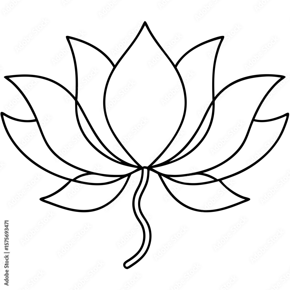Fototapeta premium Fading tattoo design featuring lotus flower, simplistic floral art for skin ink. Fading tattoo design idea showcases minimalism with elegant lotus flower contours,