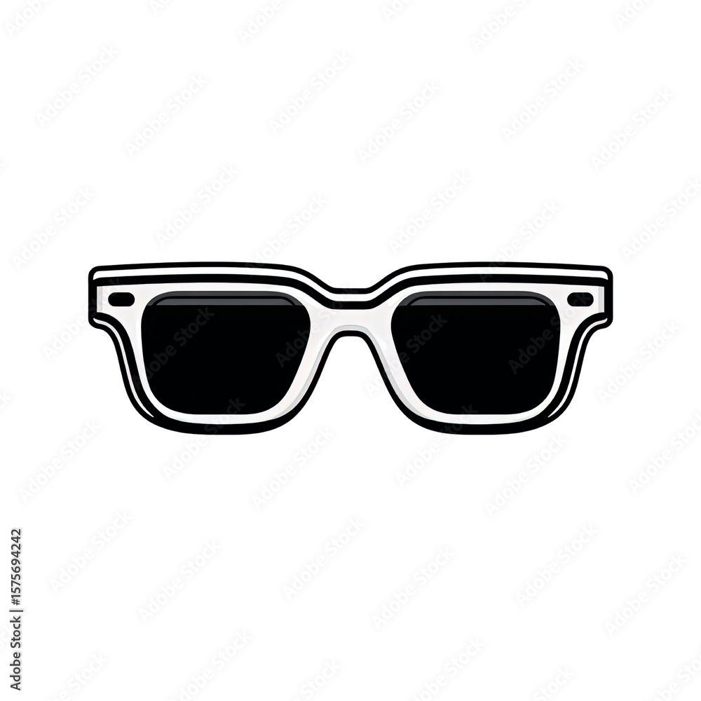 Fototapeta premium Stylish White Sunglasses Icon Summer Fashion