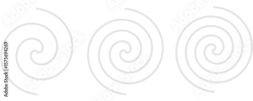 Grey spiral line pack with white background.