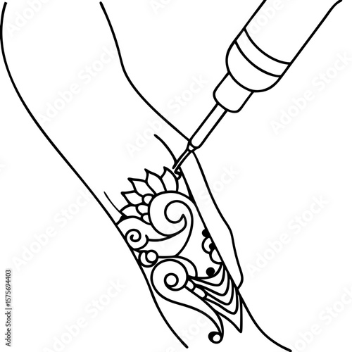 Tattooed skin under laser showing removal process, tattoo on arm being zapped by a laser. Removal of tattooed skin under laser needs careful precision.