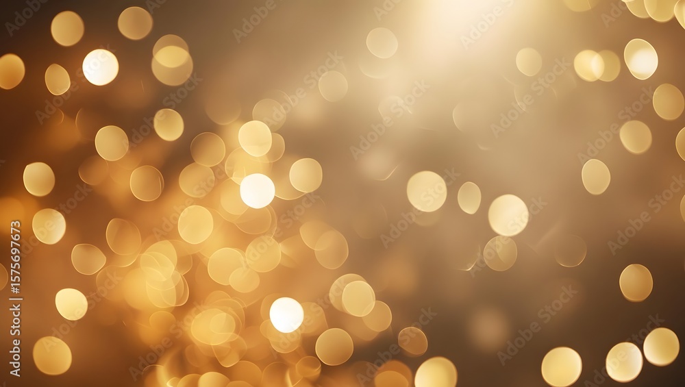 Obraz premium Golden bokeh background with blurred lights for festive and decorative designs