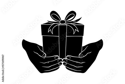 hand holding gift box
