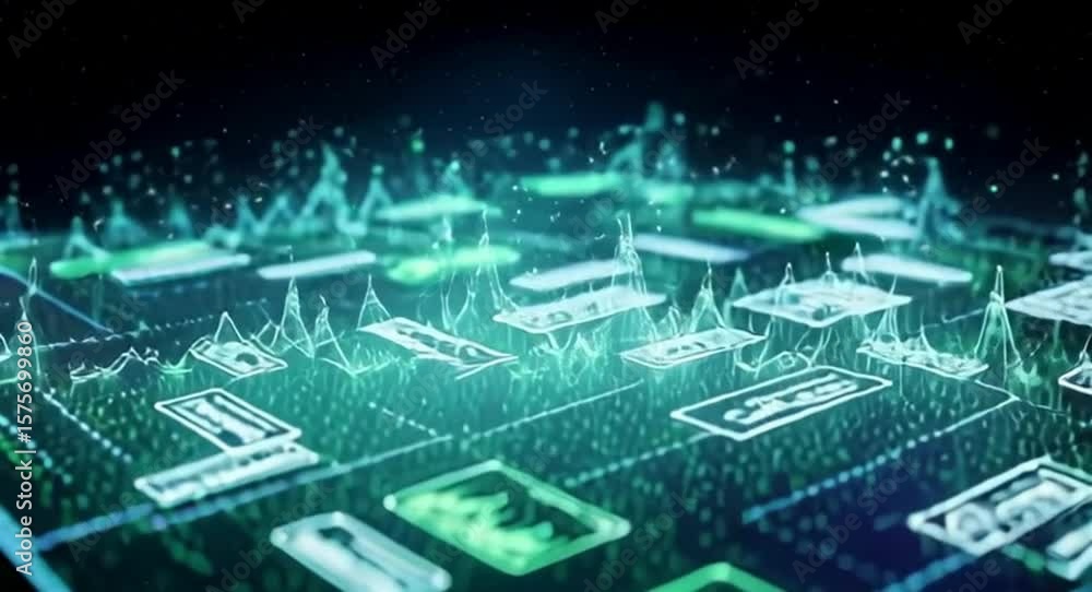 Abstract Data Visualizations Moving in a Digital Space Abstract Data Visualizations Moving in a Digital Space