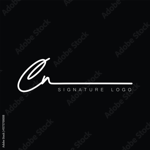 CN Handwritten initial letter, CN simple signature vector CN logo , CN beauty logo , CN photography letter logo design.