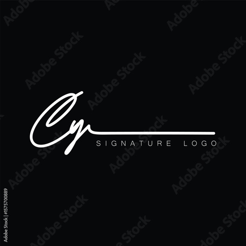 CY Handwritten initial letter, CY simple signature vector CY logo , CY beauty logo , CY photography letter logo design.