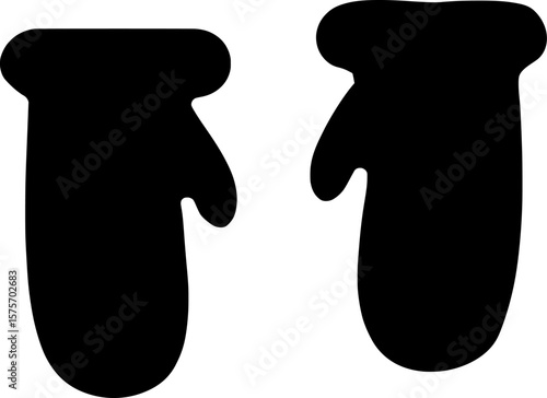 Pair of winter mittens designed for warmth in cold weather, typically made of wool or insulating fabric.