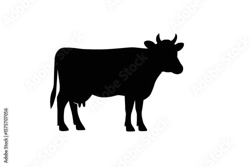 silhouette of a cow