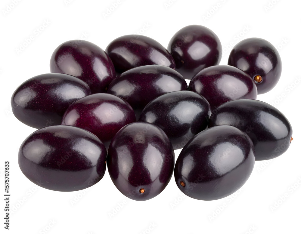 Dark purple jabuticaba fruit on black background Dark purple jabuticaba fruit on black background