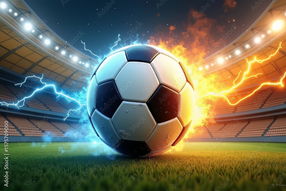 Obraz premium American soccer, football, sports, ball, splash, colorful, vibrant, image