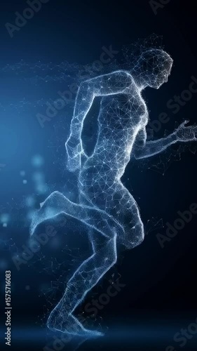 Futuristic Digital Runner in Motion