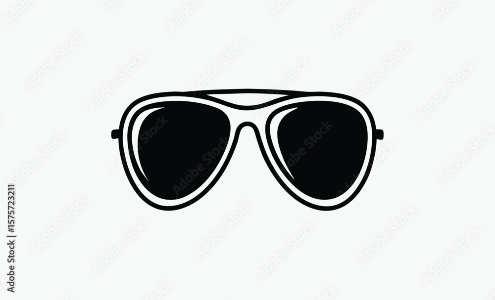 Fototapeta premium Sunglass silhouette, eyewear icon, fashion accessory symbol, Sunglasses Icon Illustration 