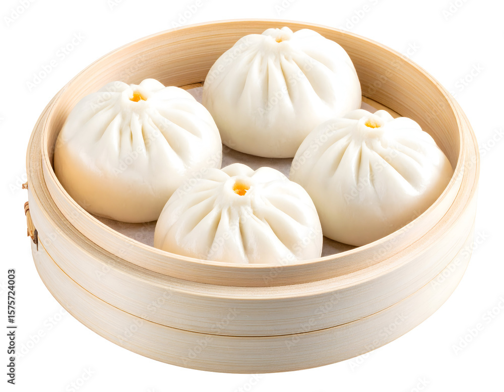 Steamed buns in a bamboo steamer Steamed buns in a bamboo steamer