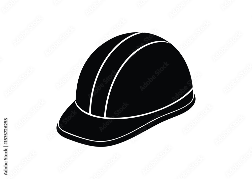 Fototapeta premium Hard hat silhouette Black Vector white background