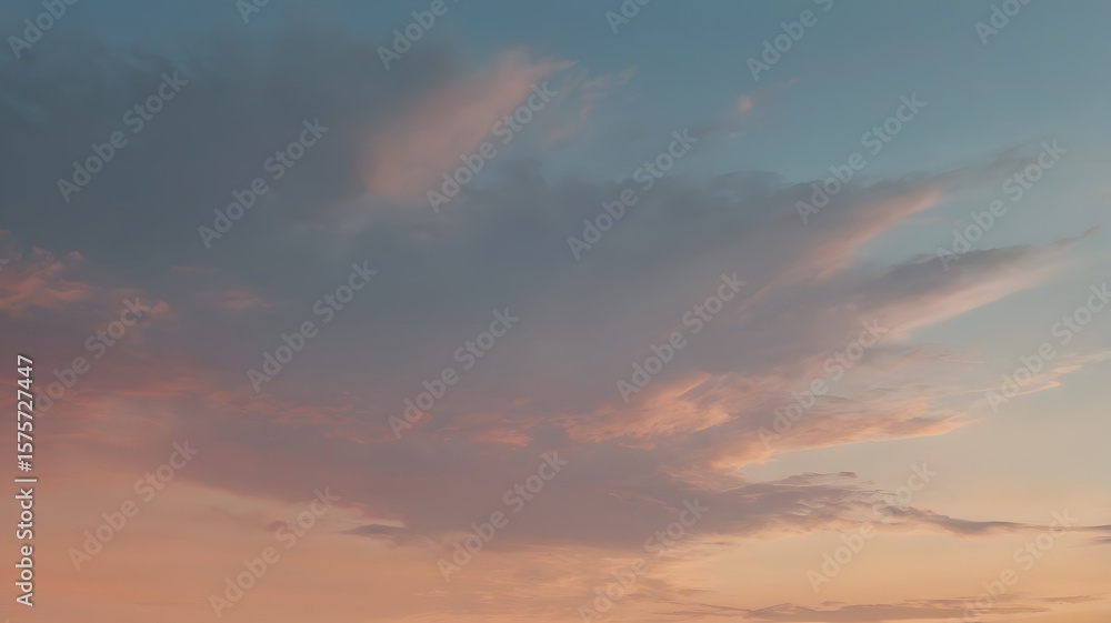 Fototapeta premium Calm Evening Sky with Soft Pastel Clouds