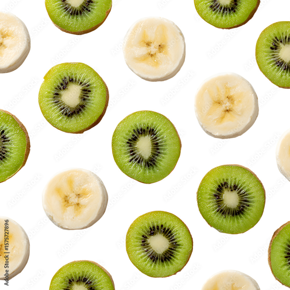 Fototapeta premium slices of kiwi and banana 