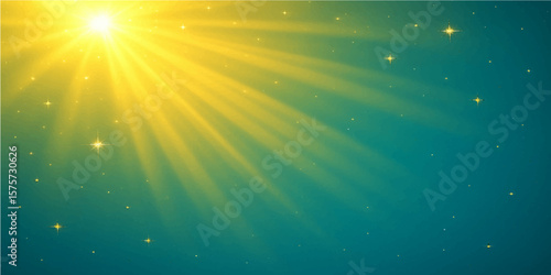 Radiant Sunlight: The sun beams its warm embrace. The image has a brilliant shine of light from the sun and sparks the surrounding atmosphere.