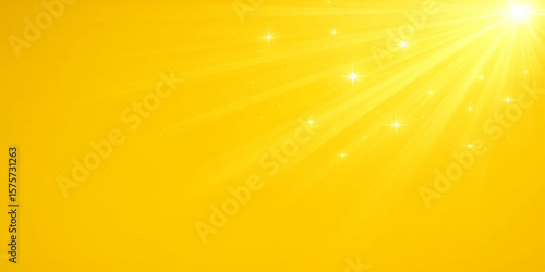 Radiant yellow abstract background with dreamy sparkles and golden light wave
