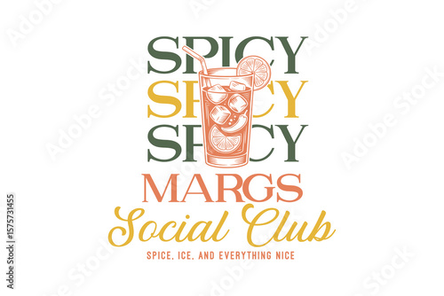  Spicy Marg Social Club Typography T Shirt Design