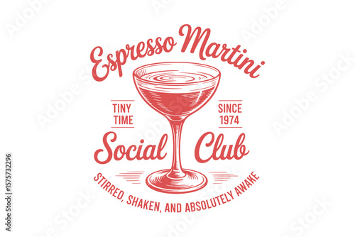 Espresso Martini Retro Drink Design with Coffee Vibes Typography T Shirt Design
