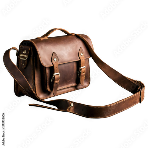 Vintage Brown Leather Messenger Bag – Office Shoulder Satchel
