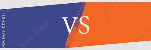 Versus banner. VS. Game battle separation of two color, red and blue. Comics book colorful competition poste. Versus logo vs letters for sports and fight competition. Vector Illustration