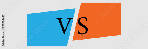 Versus banner. VS. Game battle separation of two color, red and blue. Comics book colorful competition poste. Versus logo vs letters for sports and fight competition. Vector Illustration