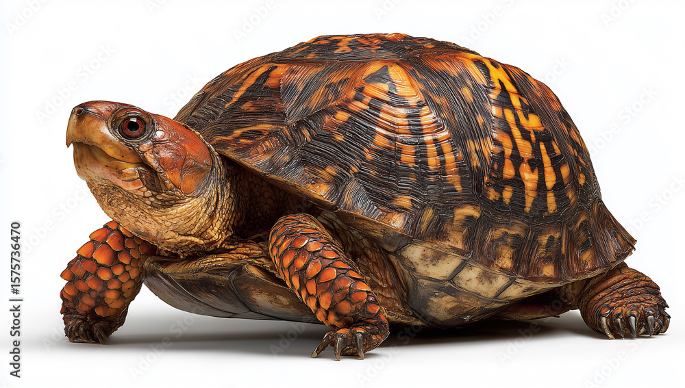 Fototapeta premium Brown-Shelled Turtle With Natural Texture