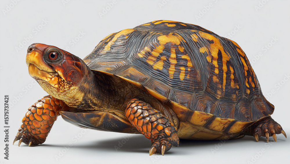 Fototapeta premium Turtle Standing Still With Shadow Underneath