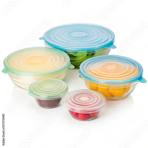 Reusable silicone stretch lids set
