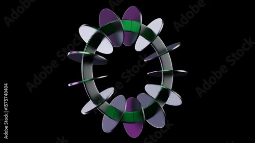 Abstract Scene Glass Refractions 3D Loop