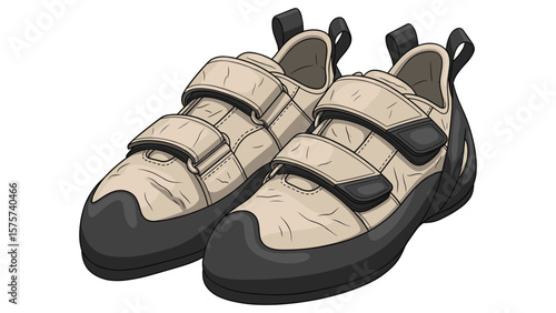 Illustration of climbing shoes ideal for sport concept and apparel design projects or