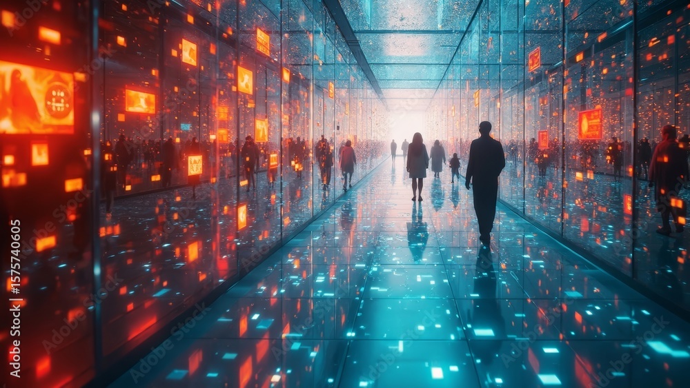 Obraz premium Science Fiction Corridor Architectural Scene