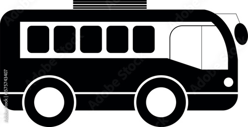 Bus silhouette isolated on white background
