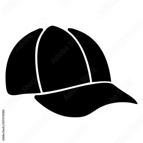 Icono silueta de gorra de béisbol para uso casual y deportivo