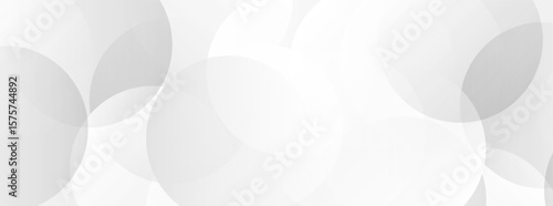 Minimalist white circular shapes with soft shadows and layered effects.