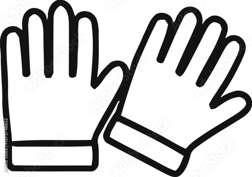 Protective glove service icon. Vector glove chemical resistance editable icon. White glove service icon, latex glove vector. Gloves icon, chemical resistant icon.