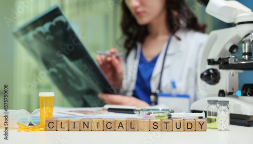 A highly dedicated researcher is thoroughly analyzing test results within a clinical study environment setting