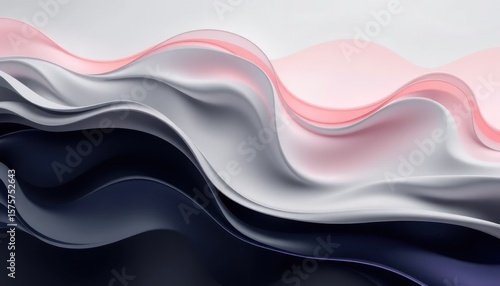 Abstract swirling grayscale and pink waves