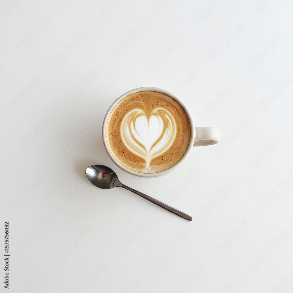 Fototapeta premium cup of coffee and spoon
