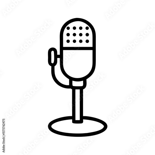 Classic microphone icon symbolizes audio, broadcasting, and podcasting. Great for media content, music branding, or communication tools.
