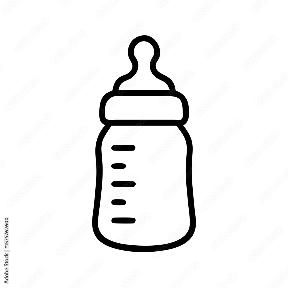 Baby bottle icon used for infant feeding and nourishment. Suited for baby care apps, eCommerce packaging, or parenting visuals. Baby bottle icon used for infant feeding and nourishment. Suited for baby care apps, eCommerce packaging, or parenting visuals.