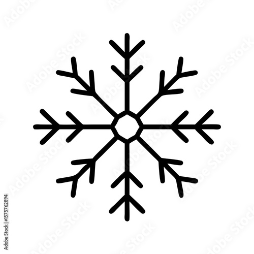 Snowflake icon symbolizes winter, cold, and uniqueness. Great for seasonal marketing, weather content, and Christmas visuals.