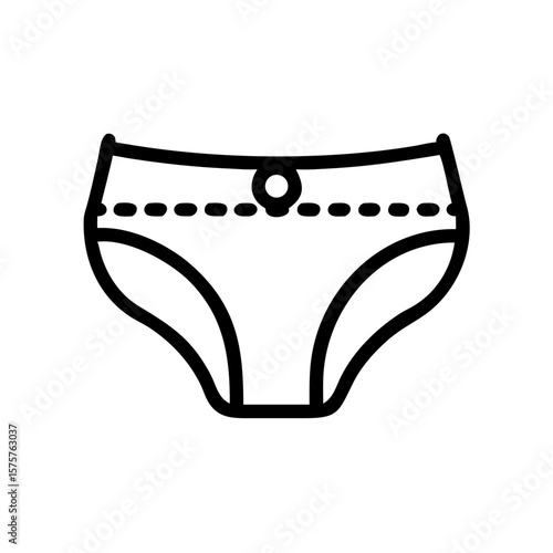 Outline icon of women's underwear. Suitable for lingerie stores, fashion design apps, or clothing catalogs. This underwear icon represents intimacy, style, and comfort in personal wear.