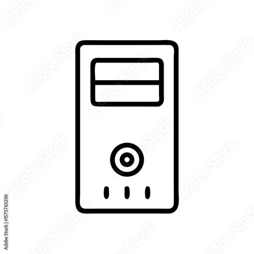 Free Download Computer tower icon represents desktop hardware used in digital and office environments. This computer tower icon fits perfectly in tech, work, or gaming-related videos and designs. - GFXLoad