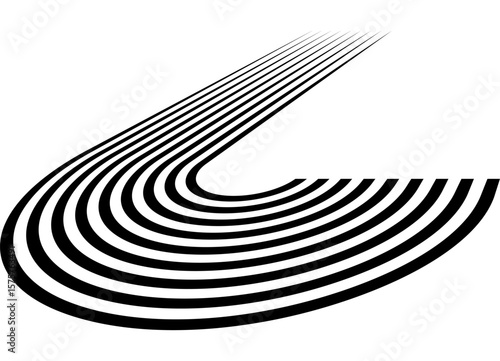 Sport vector pattern of black retro lines on a white background. Striped pattern for car body, sportswear, toy. Vector background