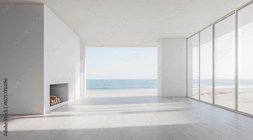 Fototapeta premium Empty modern beach house interior